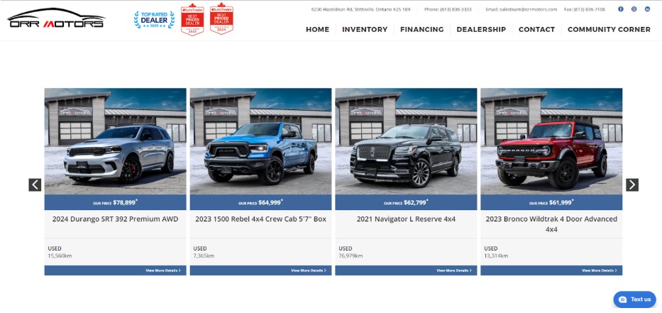 orr motors homepage