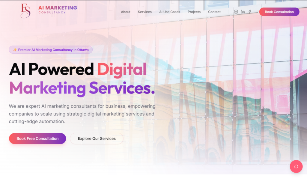 ES AI Marketing Consultancy homepage